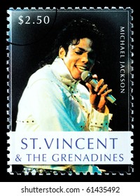 ST. VINCENT - CIRCA 2010: A postage stamp printed in Saint Vincent showing Michael Jackson, circa 2010