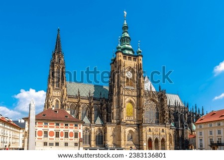 St. Vitus cathedral in Hradcany castle courtyard, Prague, Czech Republic