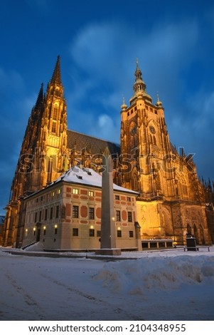 St. Vitus Cathedral in the winters  night