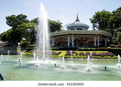 STA. ROSA, LAGUNA, PHILIPPINES - JULY 1, 2016: Rides, Sites And Attractions Inside Enchanted Kingdom. A Well Known Theme Park In The Province Of Laguna, Philippines
