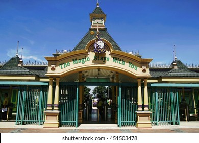 STA. ROSA, LAGUNA, PHILIPPINES - JULY 1, 2016: Rides, Sites And Attractions Inside Enchanted Kingdom. A Well Known Theme Park In The Province Of Laguna, Philippines