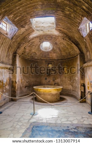 Stabian Thermal Baths In Pompeii - Pompei, Province of Naples, Campania, Italy, Europe