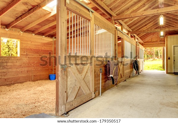 Stable Barn Beam Ceiling Open Door Stock Image Download Now