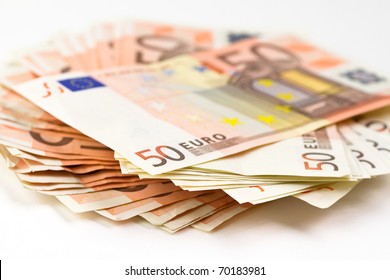 Stack of 50 euro notes