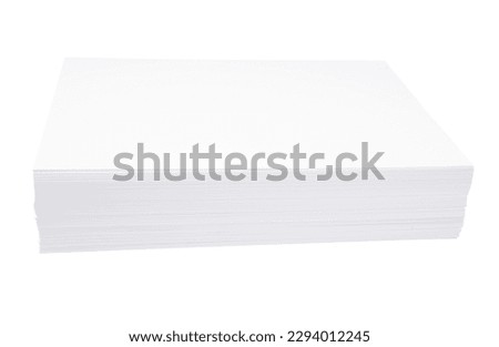 Stack of A4 size blank paper isolated on white background. Save Clippith. catalogs and brochures.