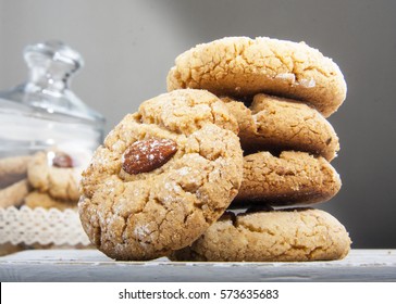 Stack Of Almond Cookies