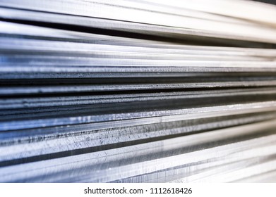 Stack of aluminium panels.