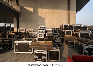 Stack Of Audio Equipment Boxes,