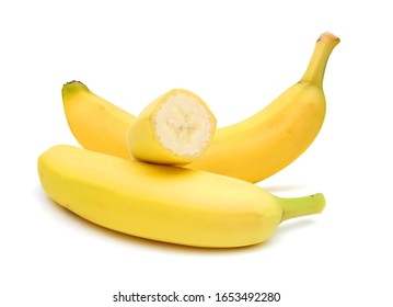 Stack Banana Against White Background