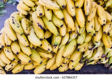 Stack Of Bananas At A Market In Belize