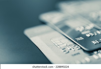 Stack of bank cards - Shutterstock ID 228890224