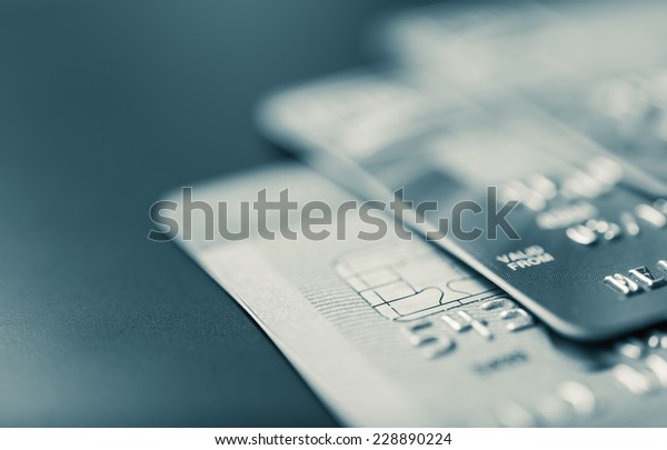 Stack Bank Cards Stock Photo (Edit Now) 228890224