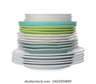 Stack of beautiful ceramic plates isolated on white - Powered by Shutterstock