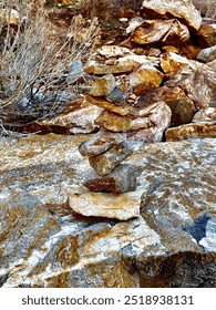 Stack of beautiful desert rocks 