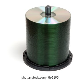 Stack of blank CDs, isolated on white background