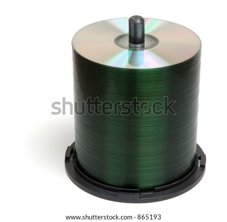 Stack of blank CDs, isolated on white background