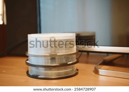 Stack of Blank CDs in Plastic Spindle Case – Retro Data Storage