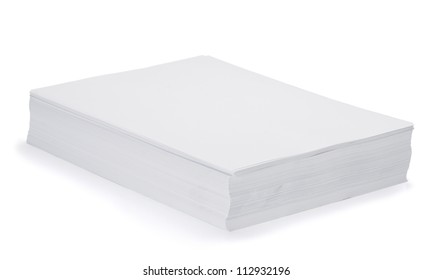 Stack Of Blank Paper Sheets Isolated On White