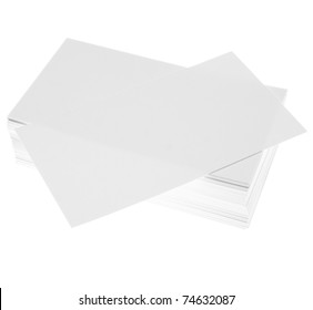 Stack Of Blank White Business Cards