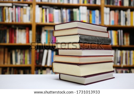 Stack of book in library