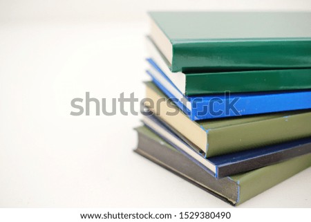 Stack of book on white