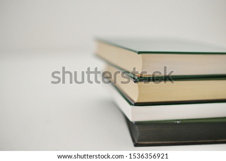 Stack of book on white