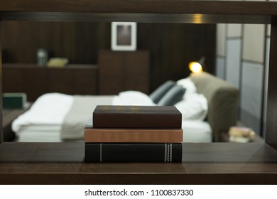 Stack of Books in Bedroom