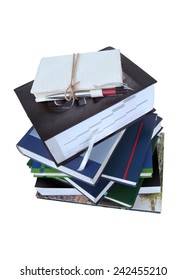 Stack of books. education concept  isolated on white background. This has clipping path.