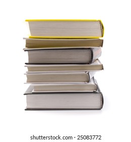 stack of books isolated on white background