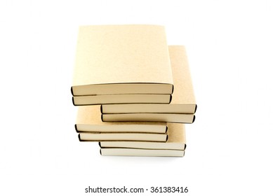 Stack of books isolated on white background , Selective soft focus