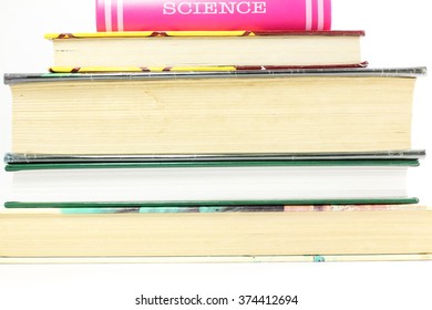 Stack of books isolated on white background