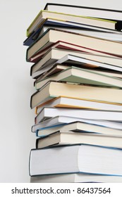 Stack of books isolated on white background