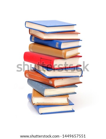 Stack of books isolated on white background	