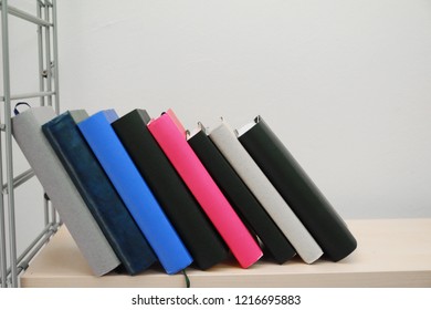 Stack of books in library
