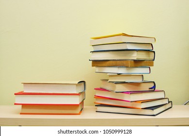 Stack of books on shelf