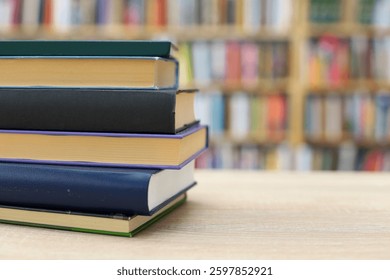 stack of  books on the table, High quality photos of books, education, school, library, books on shelf, books, book mockup, book icon