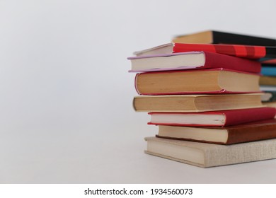 Stack Of Books On White