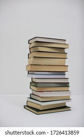 Stack Of Books On White Background