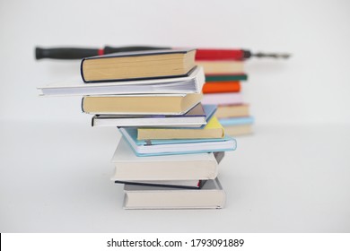 Stack of Books on white background