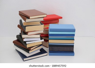 Stack Of Books On White Background