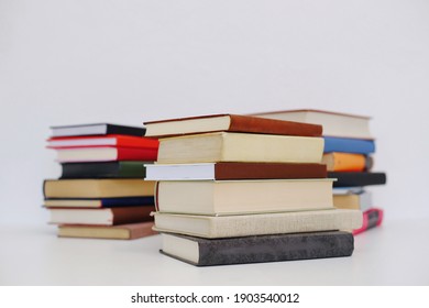 Stack Of Books On White Background