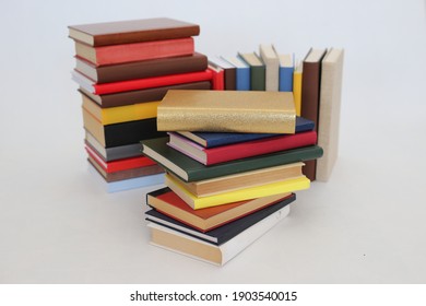 Stack Of Books On White Background