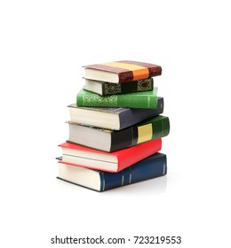 Stack Of Books On White Background