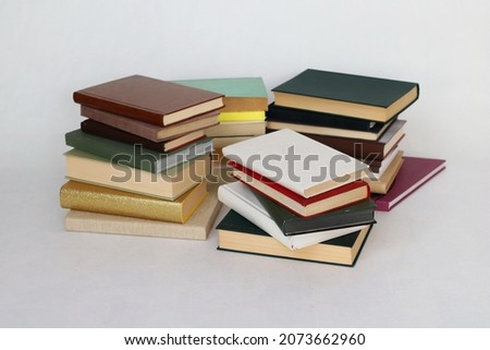 Stack of books on white background.Illustration for books, learning, culture, writers, literary works 