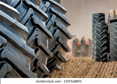 Stack Of Brand New Tractor And Loader Tires