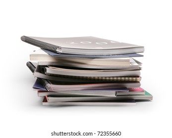 Stack Of Brochures On A White Background