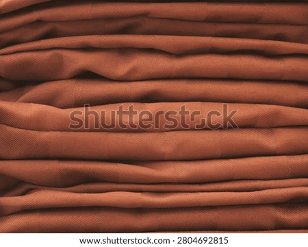 Stack of Burnt Orange Cotton Fabric with Folded Texture

Latar belakang tekstil tumpukan kain dengan lipatan horizontal yang lembut berwarna oranye bata atau terracotta. Cocok untuk desain latar belakang mode, interior, atau konsep musim gugur.
