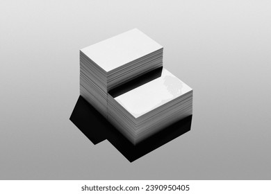 Stack of business cards mockup template, real photo. Blank isolated on a white background to place your design. 