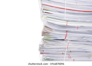 Stack Of Business Papers Isolated On White Background