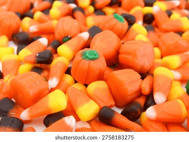 Stack Candy corn on background 